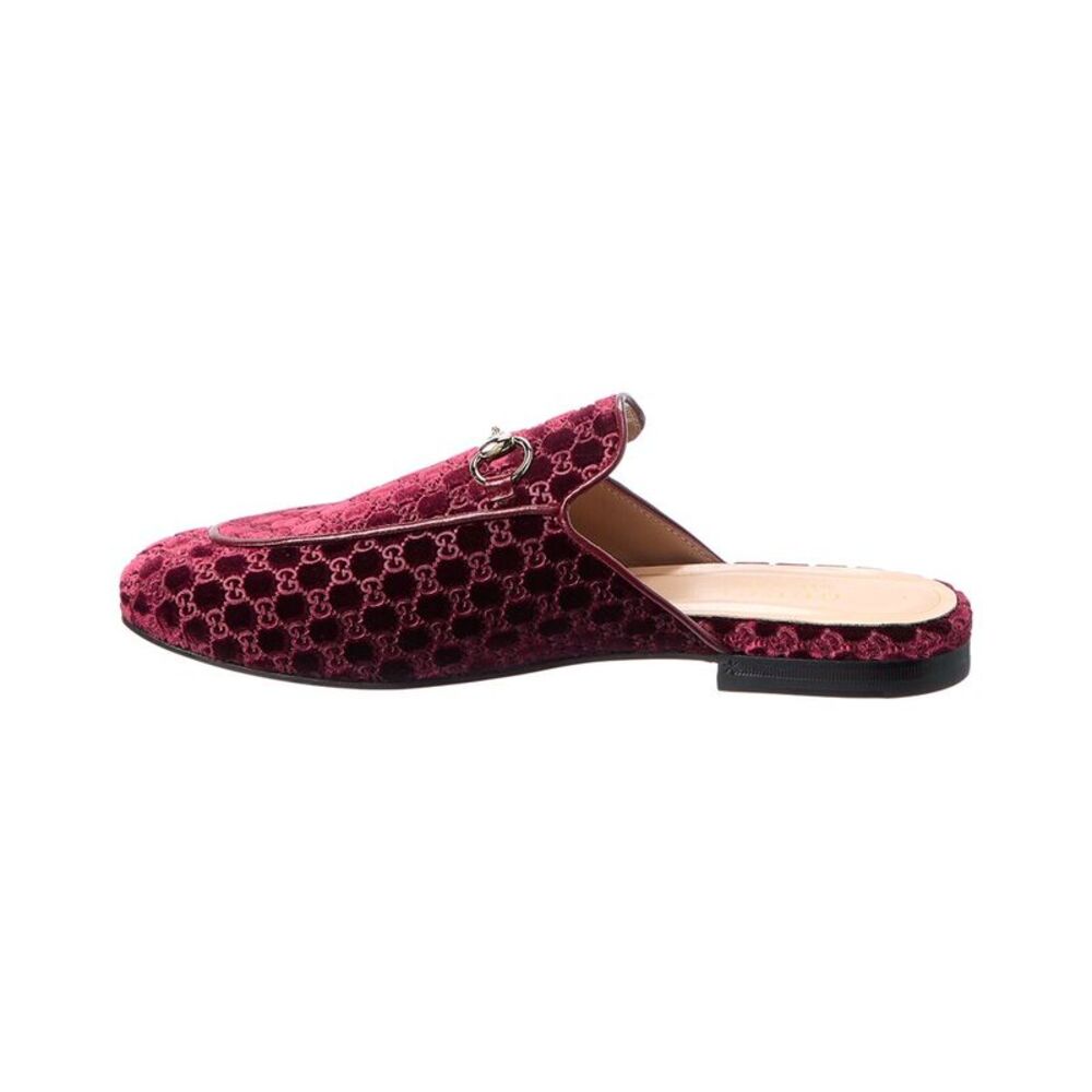 Gucci Princetown Gg Velvet Mule, Red - Picture 2 of 5